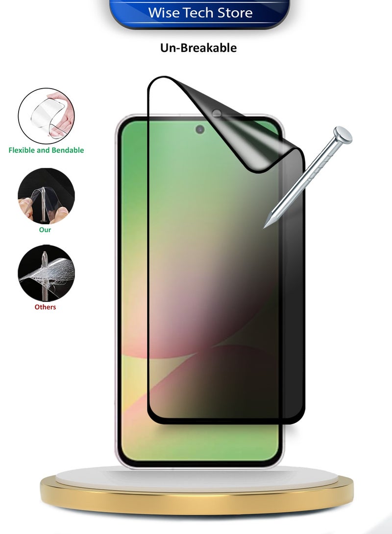 Wtech Samsung Galaxy A57 5G 2026 Premium Nano Ceramic Privacy Full Glue Full Cover Matte Flexible Screen Protector (MSCNMP) - Clear/Black - Image 4